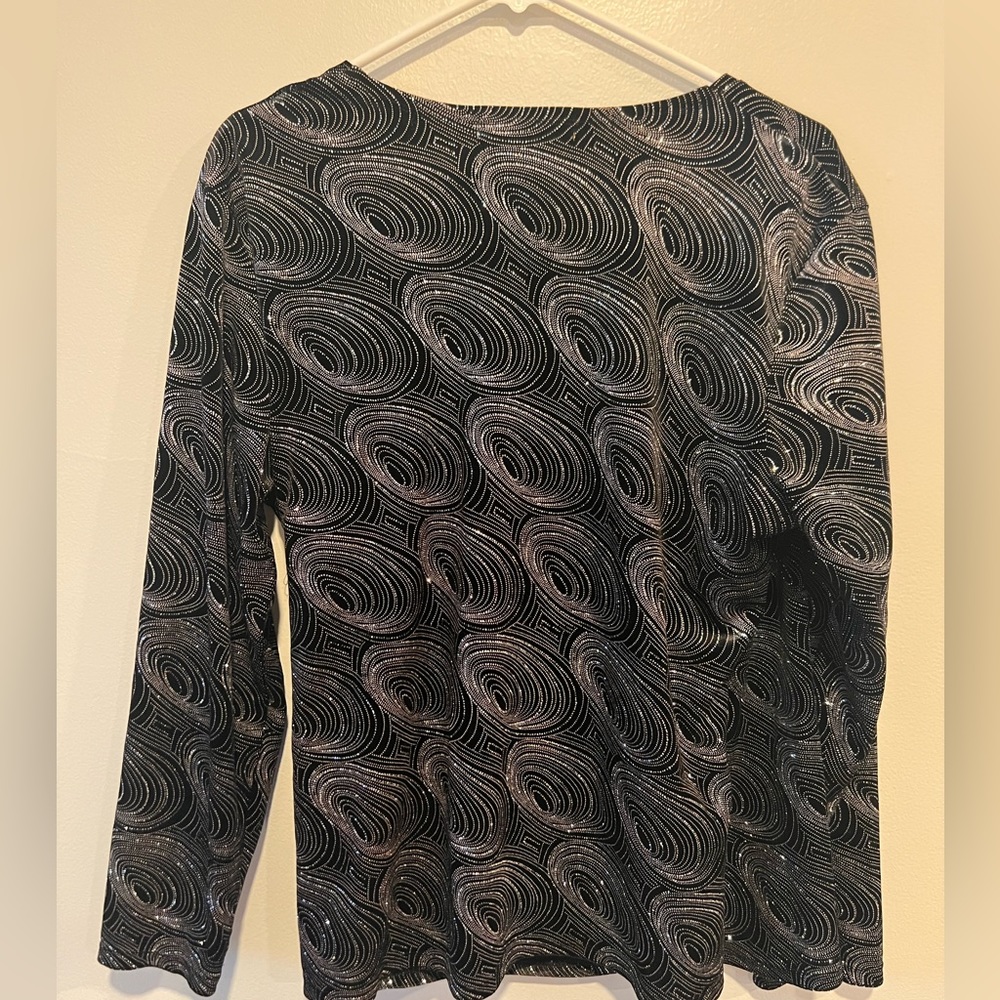 Long sleeved blouse with Silver sparkle print - Picture 4 of 4